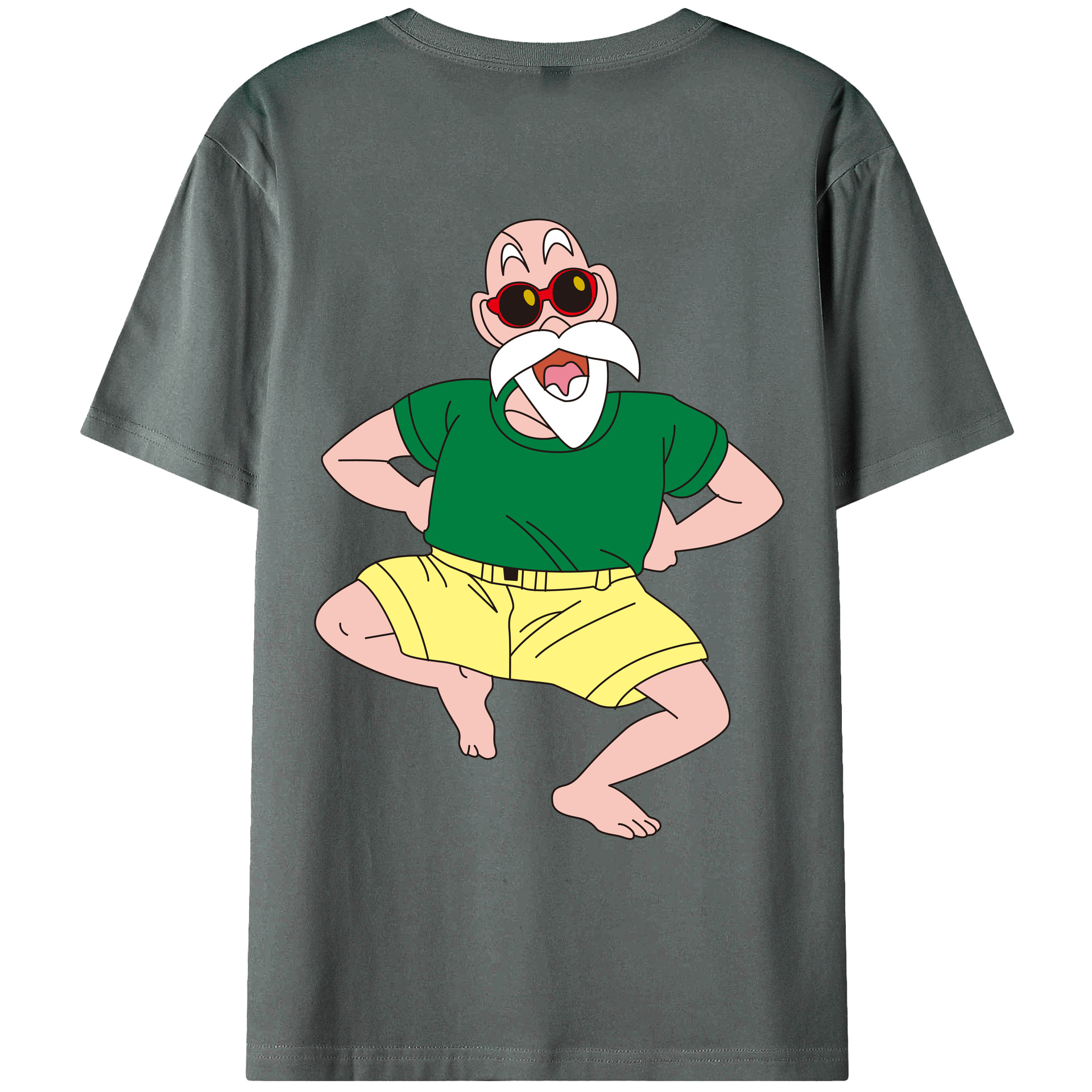 （画像用） ドラゴンボール 亀仙人（かめせんにん） DRAGON BALL Master Roshi Kame Sennin 綿100％ メンズ半袖Tシャツ（バックプリント） 通気性